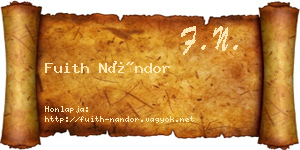 Fuith Nándor névjegykártya
