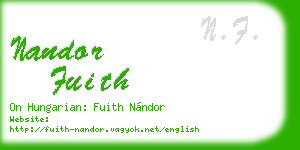 nandor fuith business card